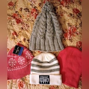 (4) PC Women's Beanie & Pom Pom Variety